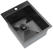Gamma Gamma, 1-komorový nerezový drez 400x500x210 mm, grafitová, GMA-S4050-BK