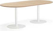 Stôl METRIC, ovál, 2000x1000x720 mm, biela/dub
