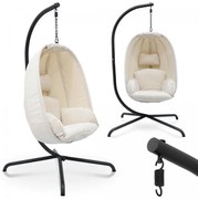 MIADOMODO závesné hojdacie kreslo béžové, nosnosť 160 kg