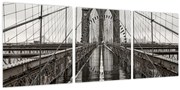 Obraz - Brooklynský most (s hodinami) (90x30 cm)