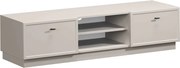TV stolík Lorini 150 cm na sokli – kašmírová / čierne úchytky T