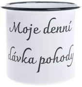 Smaltovaný hrnček "Moje denní dávka pohody", 1 l