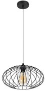 Luster na lanku CORRINI 1xE27/60W/230V pr. 34 cm čierna/číra