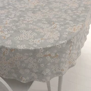 Biante Bavlnený oválny obrus Sandra SA-634 Biele čerešňové kvety na sivom 50x100 cm