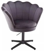 LuxuryForm DESIGN Kreslo FREY VELUR na čiernom kríži - tmavo šedé