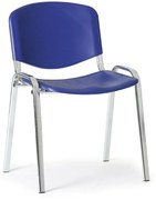 Plastová stolička ISO, modrá, konštrukcia chrómovaná