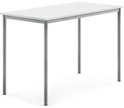Stôl BORÅS, 1400x700x900 mm, laminát - biela, strieborná
