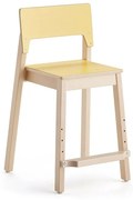Vysoká stolička LOVE, výška 500 mm, breza, laminát - žltá