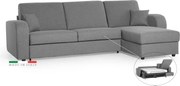Rohová sedacia súprava na každodenné spanie LIVORNO s rozkladom, 140, sivá (penelope 22) (h12)