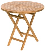 DEOKORK Záhradný skládací stôl IVORY ⌀ 80 cm (teak)