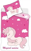 Obliečky do detskej postieľky Magický jednorožec - 100% bavlna - 40 x 60 cm + 100 x 135 cm