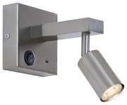 Moderné oceľové nástenné svietidlo s USB-C, naklápacie - Rex