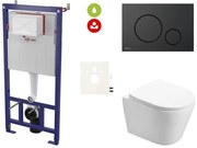 Cenovo zvýhodnený závesný WC set SAT do ľahkých stien / predstenová montáž + WC SAT Infinitio SIKOSSIN68KECO