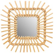 Tutumi Tutumi, nástenné zrkadlo Boho 45x45 cm QDJ071, svetlá hnedá, HOM-02818