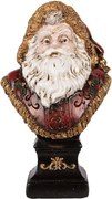 Červeno-zlatá vianočná dekorácia busta Santa Claus - 10*8*17 cm