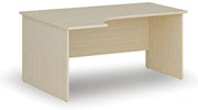 Rohový kancelársky písací stôl PRIMO WOOD, 160x120 cm, ľavý, breza