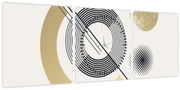 Obraz - Geometrické tvary N⁰2 (s hodinami) (90x30 cm)