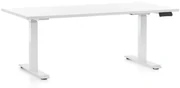 Výškovo nastaviteľný stôl OfficeTech C, 160 x 80 cm, biela podnož, biela