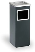 Odpadkový kôš s popolníkom, 240 x 240 x 600 mm, čierná / nerez