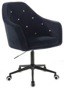 LuxuryForm DESIGN Kreslo ROMA VELUR na čiernej podstave s kolieskami - čierne