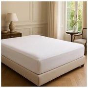 Biela napínacia plachta z bavlny Renforcé 200x140 cm Ranforce – Mila Home Luxury