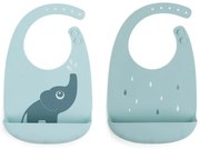 Done by Deer Set silikónových podbradníkov 2ks Elphee modrá