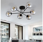 Luster na tyči ROMA 6xE14/10W/230V čierna/dymová