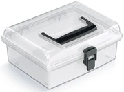 Plastový úložný box NUF2L - priehľadná / čierna