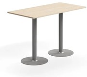 Barový stôl ALVA, 1400x700x900 mm, HPL, strieborná/breza