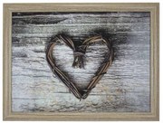 Podnos na nohy so srdcom z prútia - 43 * 33 * 7cm
