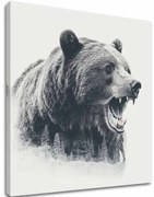 Obraz na plátne Medveď v hmle - motív lesa