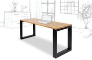 Wooded Pracovní stůl Rochester z masivu DUB Velikost stolu: 140 x 65 cm, Barva kovu: Černá