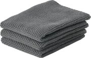 Sada 3 antracitových bavlnených kuchynských utierok Zone Garro, 27 x 27 cm