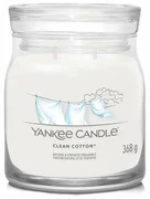 Yankee Candle vonná sviečka Signature v skle stredná Clean Cotton, 368 g