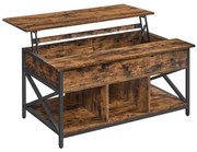 Konferenčný stolík so zdvíhacou doskou NYRO hnedá/čierna