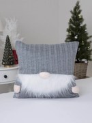 Pletená vianočná obliečka na vankúš 40 × 40 cm - Sivý škriatok