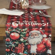 VIANOČNÝ BEHÚŇ NA STÔL SANTA CLAUS 33X183 CM VZOROVANÝ