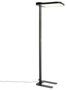 Denná stojaca lampa čierna štvorcová vrátane LED a stmievača - Guzo