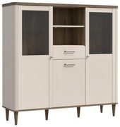 Vitrína VIRO hnedá/béžová