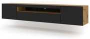 TV stolík/skrinka Aurinko 200 (dub artisan + matná čierna). Akcia -22%. Vlastná spoľahlivá doprava až k Vám domov. 1083440