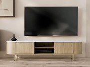 TV stolík / skrinka Nisken 180 2D, Farby: dub cremona / mramor biely + zlatá