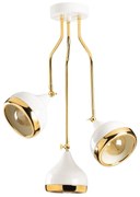 Závěsný lustr Yildo XII bílo-zlatý