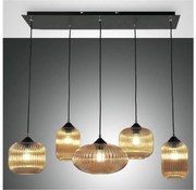 Fabas Luce 3627-48-125 - Luster na lanku GILLIS 5xE27/40W/230V zlatá/čierna
