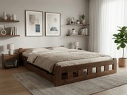 Posteľ Naomi zvýšená 180 x 200 cm, dub Rošt: S latkovým roštom, Matrac: Matrac Somnia 18 cm