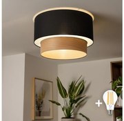 Brilagi - LED Prisadený luster CERIA 1xE27/40W/230V pr. 50 cm čierna/béžová