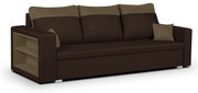 Pohovka pre 3 osoby s funkciou spania PAVEL Tmavohnedá/svetlohnedá