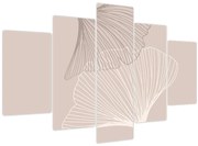 Obraz - Béžové listy N⁰2 (150x105 cm)