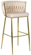 Barový stolička FLORES 2, krémová/zlatá