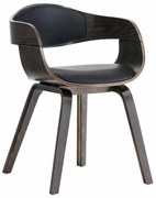 Stolička King - drevené nohy sivé - Čierna