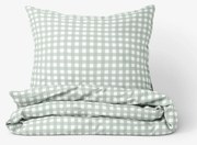 Goldea bavlnené posteľné obliečky - šalviovo zelené kocky 140 x 200 a 70 x 90 cm